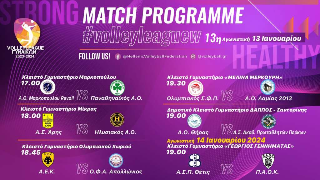 Volleyleague Γυναικών: Τρίτο σερί εντός έδρας ματς για τον ΑΟ Θήρας - Το πρόγραμμα της 13ης αγωνιστικής