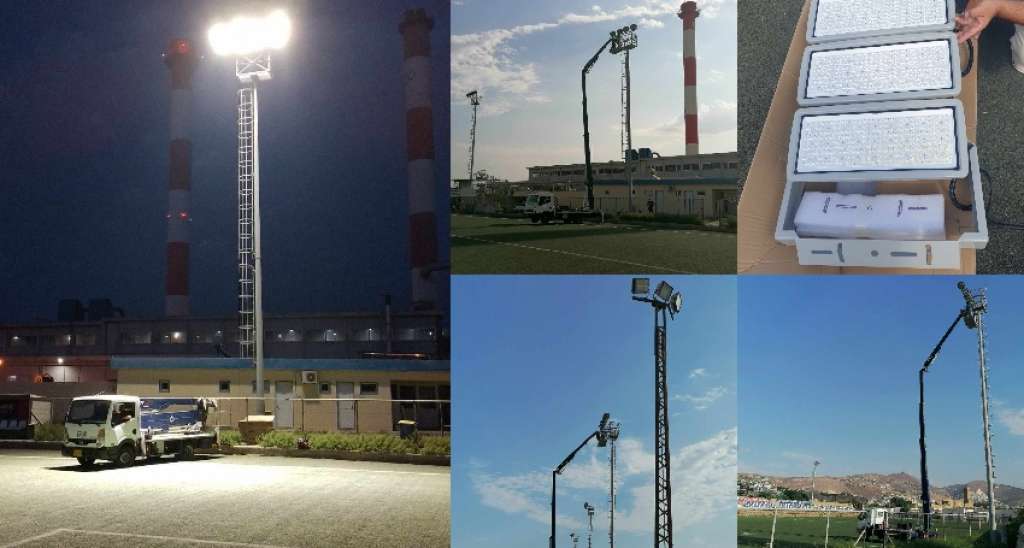 Νέος φωτισμός και στο βάθος σκέπαστρο στο γήπεδο της Ερμούπολης