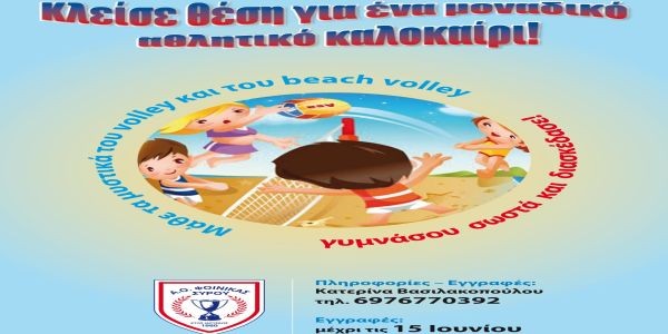 Το πρόγραμμα του Summer Camp Volley & Beach Volley 2013 του Φοίνικα